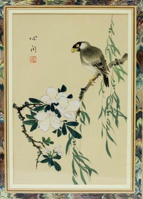 Appraisal: th Century Chinese School Birds in Flowering Shrubs seven colour