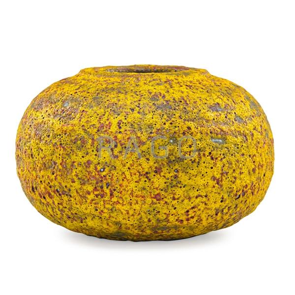 Appraisal: POLIA PILLIN Vessel with volcanic glaze Condition Report Firing line