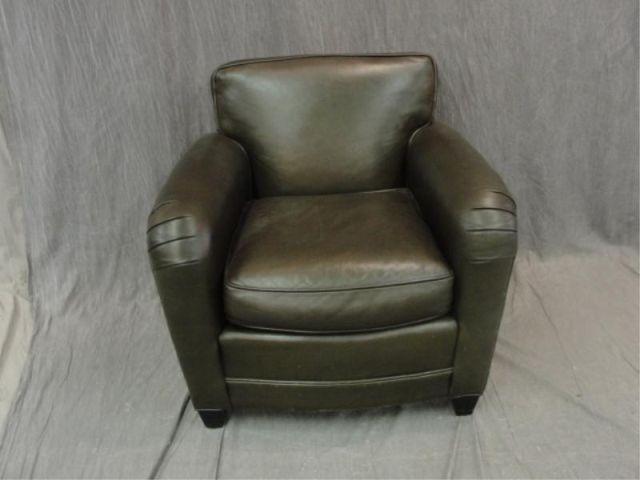 Appraisal: Art Deco Style Leather Club Chair With Mitchell Gold Taylorsville