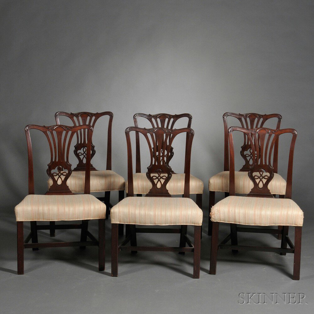 Appraisal: Six George III Mahogany Side Chairs late th early th