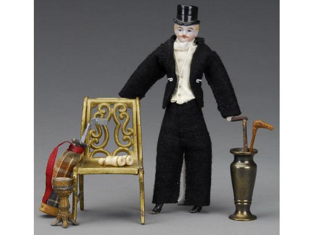 Appraisal: Doll House Gentleman with Top Hat MN A German dollhouse