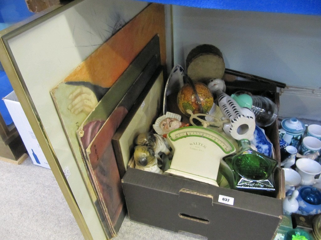 Appraisal: Lot comprising a box of bric a brac and five