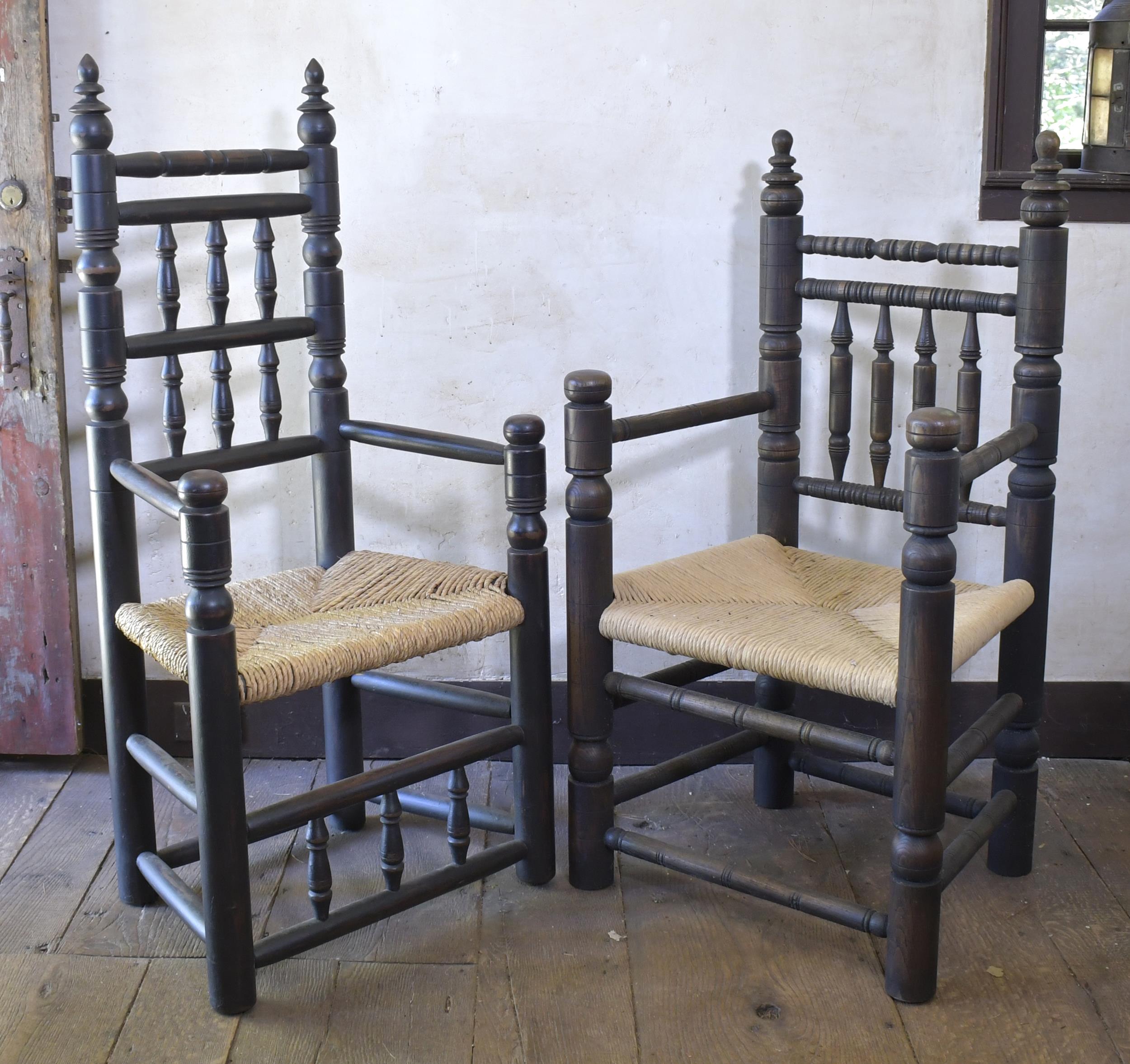 Appraisal: TWO SIMILAR LATE TH C GREAT CHAIRS Ca larger chair