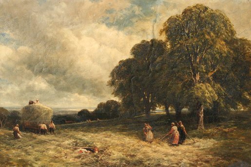 Appraisal: WIMPERIS Edmund Morrison British - Haymaking Scene in a Panoramic