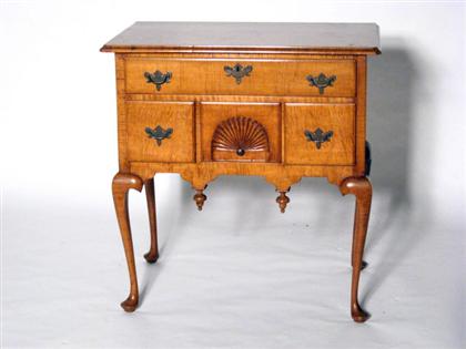 Appraisal: Tiger maple dressing table new england th century Rectangular lip