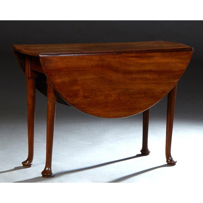 Appraisal: English Georgian Carved Mahogany Gateleg Demi-Lune Table early th c