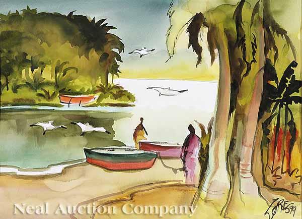 Appraisal: Milford Zornes N A American California - Island Colors watercolor