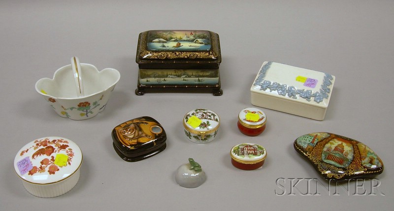 Appraisal: Ten Small Decorative and Collectible Boxes and Other Items including