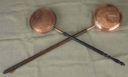 Appraisal: Two copper bedwarmers th c one stamped G G