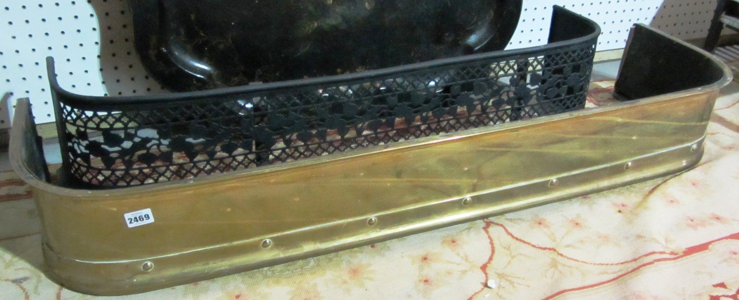 Appraisal: A brass fender and an iron fender