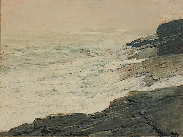 Appraisal: FREDERICK JUDD WAUGH AMERICAN - Breaking Wavesoil on boardsigned l