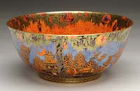 Appraisal: WEDGWOOD FAIRYLAND LUSTRE BOWL Willow pattern bowl has beautifully decorated