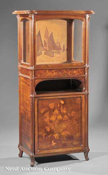 Appraisal: A Fine Emile Gall Marquetry Inlaid Carved and Burl Walnut