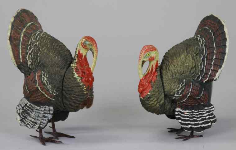 Appraisal: LOT OF TWO TURKEY CANDY CONTAINERS Germany composition each hand