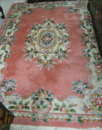 Appraisal: MAINLAND CHINESE CARPET French Aubusson design floral and floral medallion