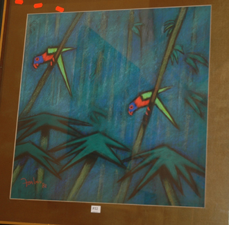 Appraisal: CLEM FORBES LORIKEET AND RAIN FOREST PASTEL