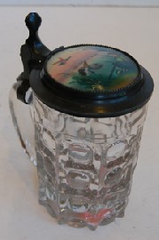 Appraisal: TH CENTURY GERMAN HAND PAINTED GLASS TANKARD