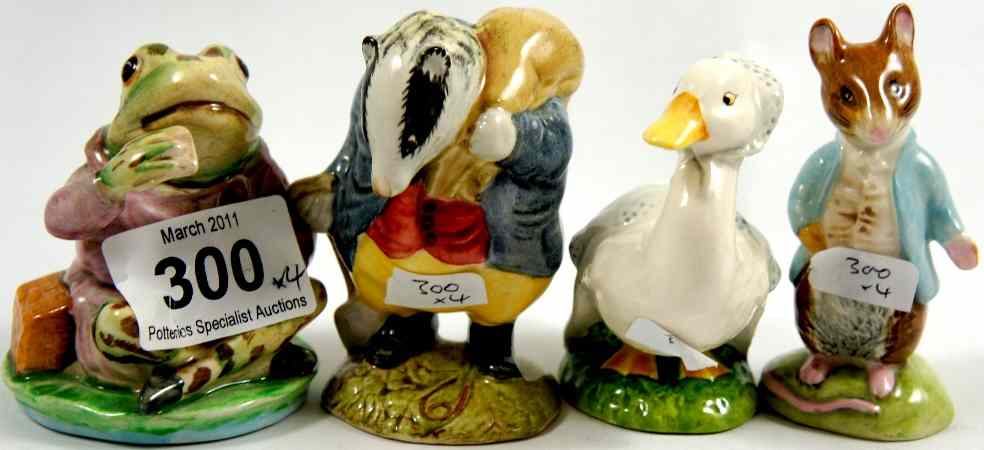 Appraisal: Beswick Beatrix Potter Figures Tommy Brock Rebecca Puddle Duck Mr