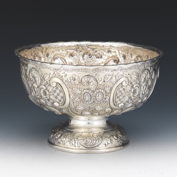 Appraisal: VICTORIAN ENGLISH STERLING SILVER CENTERPIECE BOWL DATED x Deep centerpiece