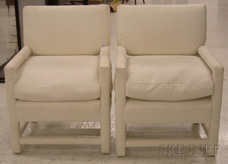 Appraisal: Pair of Contemporary Upholstered Armchairs ht wd in