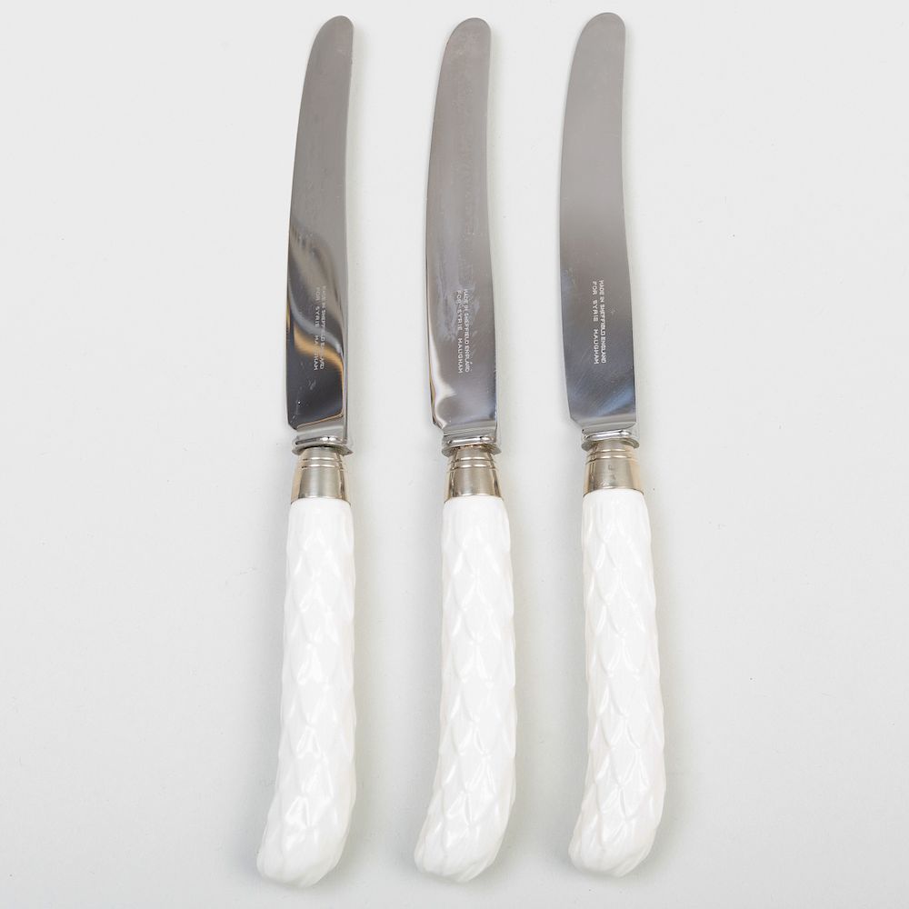 Appraisal: Set of Twelve English Porcelain Handled Knives After Syrie Maugham