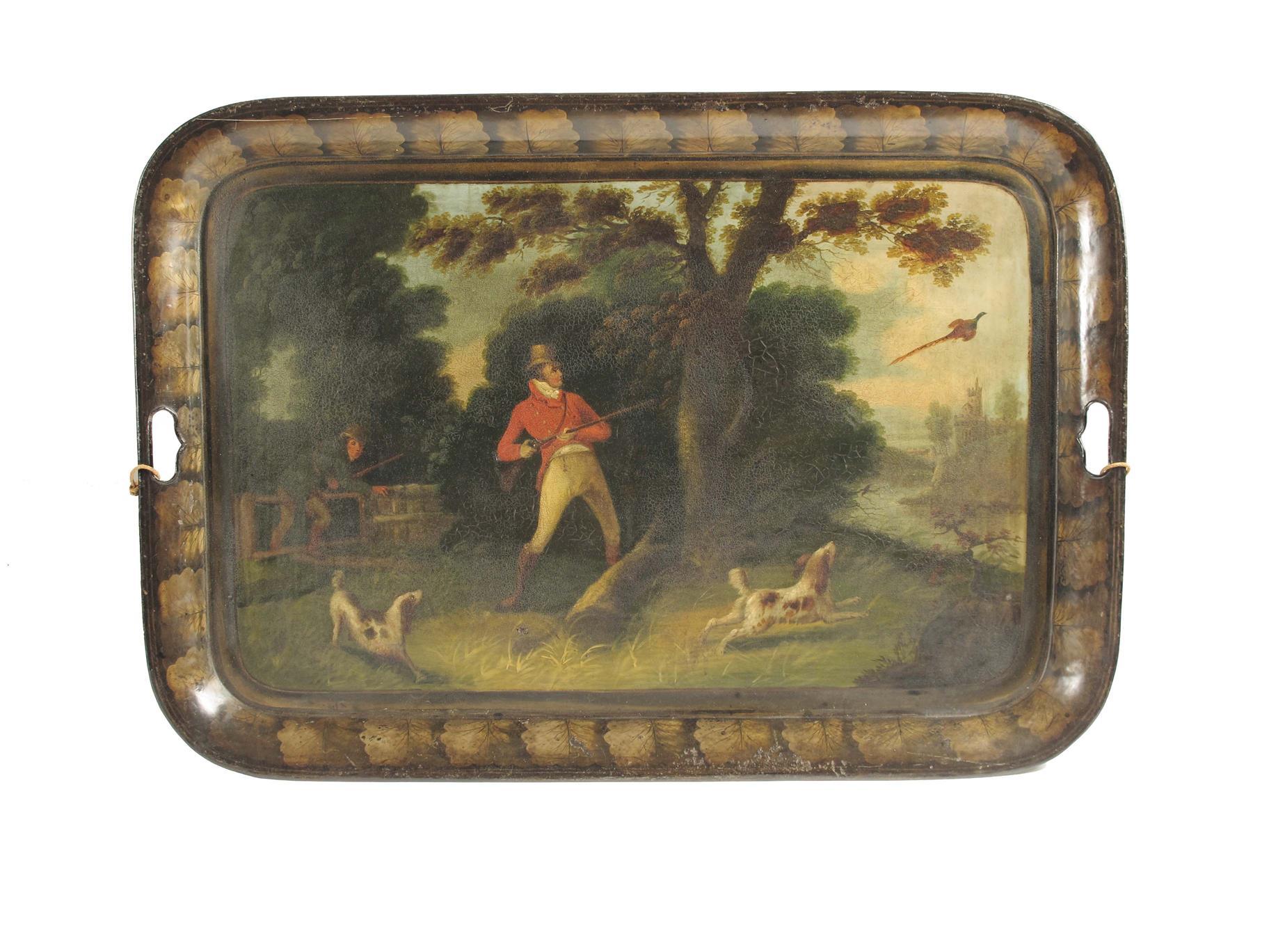 Appraisal: An early th century rectangular tole tray