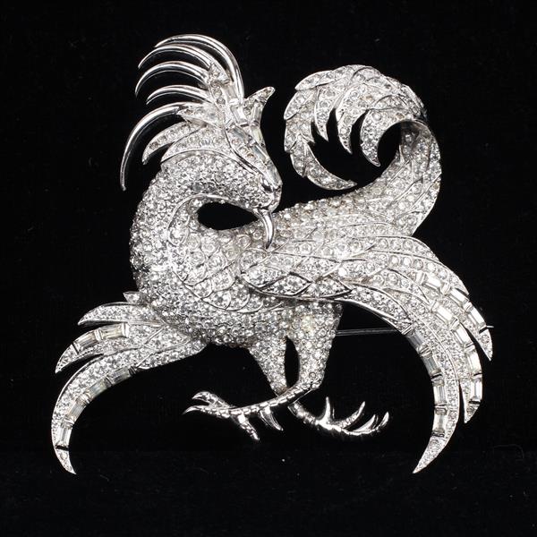 Appraisal: Marcel Boucher Phoenix Pave Rhinestone Giant Bird of Paradise Brooch