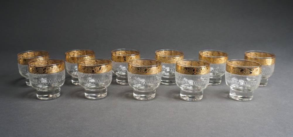 Appraisal: SET OF MID-CENTURY MODERN GOLD DECORATED ROCKS GLASSESSet of Mid-Century