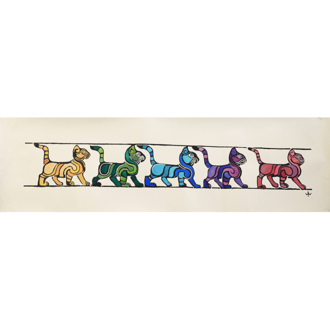 Appraisal: After Walter Anderson - Mississippi Louisiana Five Kittens th c