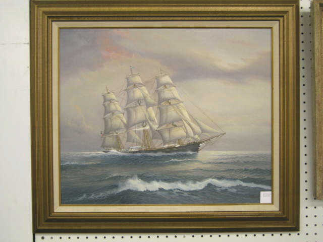 Appraisal: Earl Collins Oil Flying Cloud well listed artist on canvas