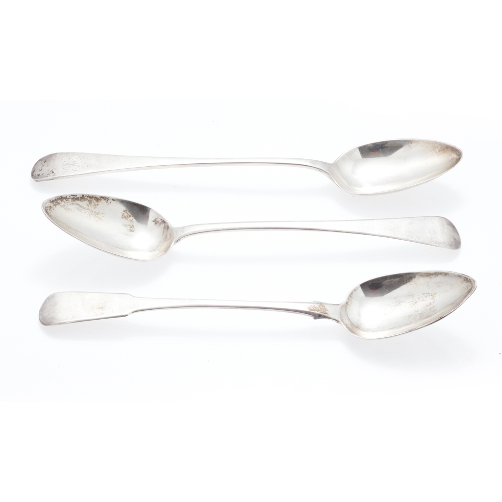 Appraisal: A group of three serving spoons Thomas Wallis II Jonathan