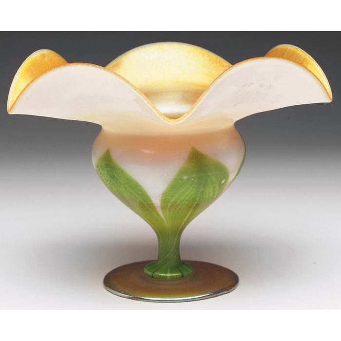 Appraisal: Nice L C Tiffany vase flower form in gold favrile