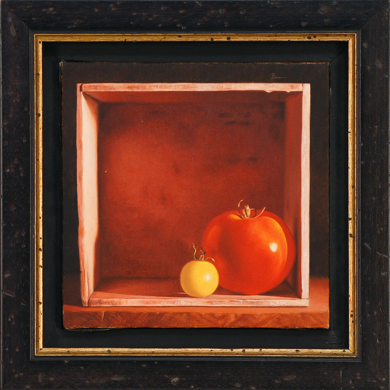 Appraisal: DAN BROWNContemporaryRed and Yellow in a Box Signed upper right