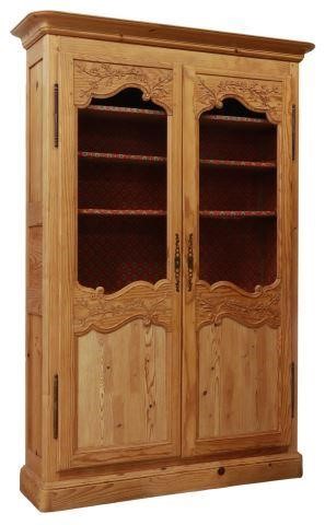 Appraisal: French Provincial pine vitrine or bookcase late th c the