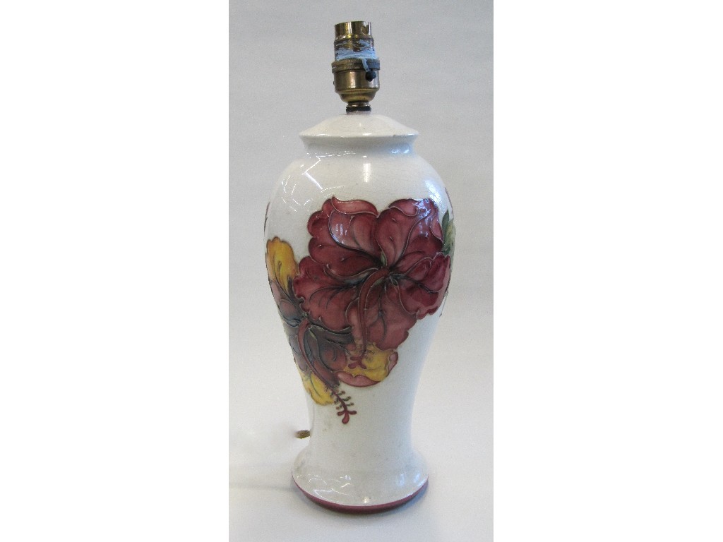 Appraisal: Moorcroft hibiscus lampbase