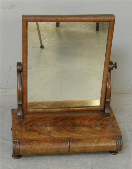 Appraisal: th century mahogany bedroom mirror with two drawers h w