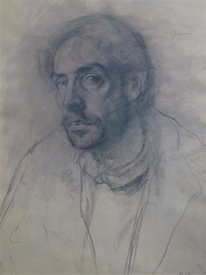 Appraisal: MARTIN YEOMAN british b SELF PORTRAIT Signed upper right graphite