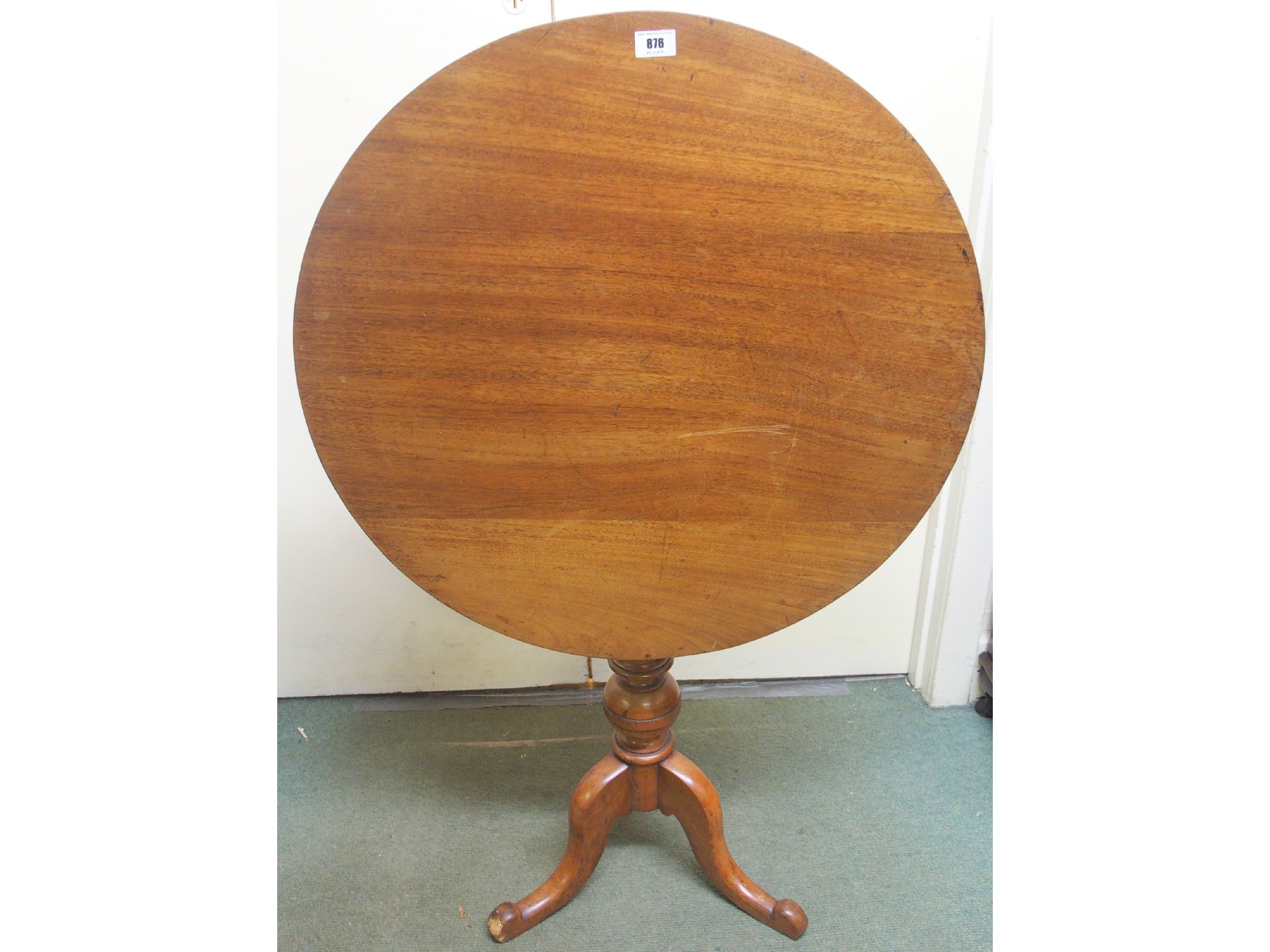 Appraisal: A Victorian mahogany tripod tilt top table cm diameter