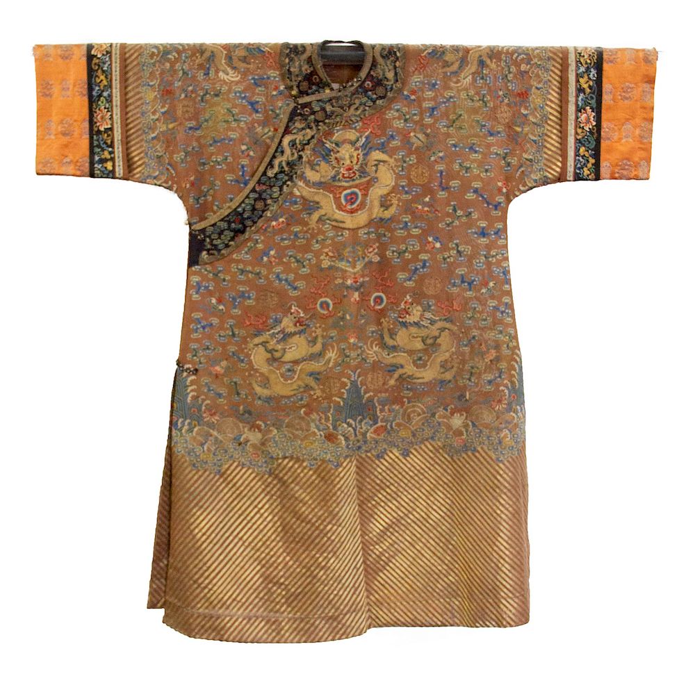 Appraisal: A Brown Ground Gauze Summer Lady's Dragon Robe Chinese late