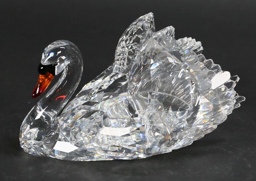 Appraisal: Swarovski Austria - Graceful Swan crystal figurine Etched Swarovski mark