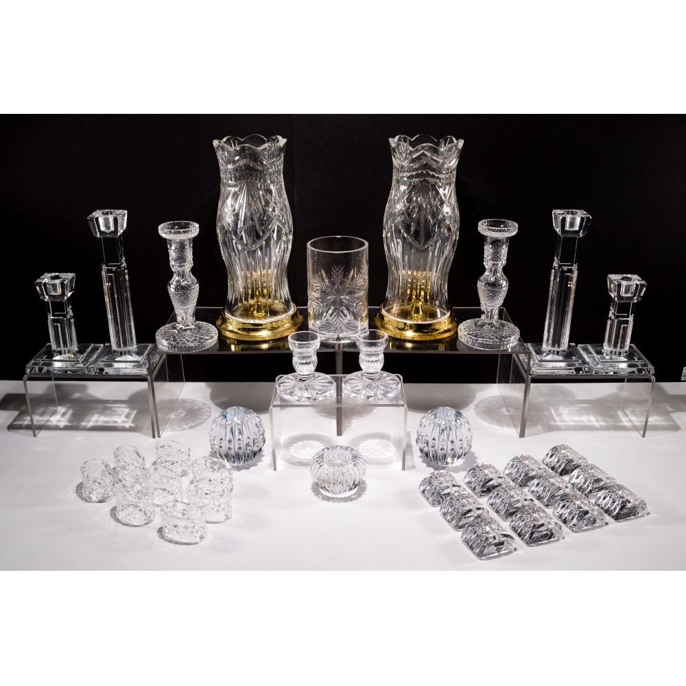 Appraisal: WATERFORD CRYSTAL ASSORTMENT items including place card holders napkin rings