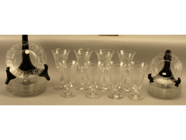 Appraisal: Collection of pieces Fostoria Elegant clear glass depression era in