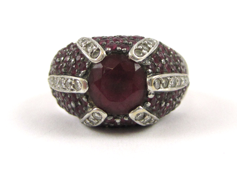 Appraisal: RUBELLITE AND EIGHTEEN KARAT WHITE GOLD RING The Sonia B