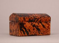 Appraisal: Small Tortoise Shell Container A delicate box made of light