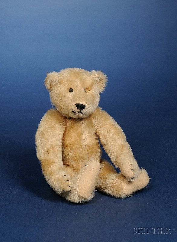 Appraisal: Blonde Mohair Teddy Bear - possibly Ideal with black shoe