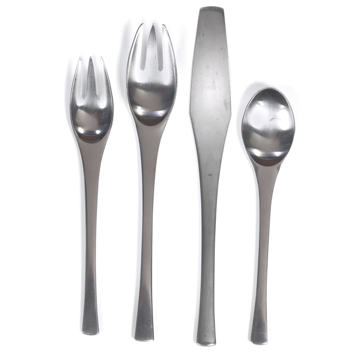 Appraisal: Jens Quistgaard for Dansk ''Odin'' stainless flatware Denmark pieces includes