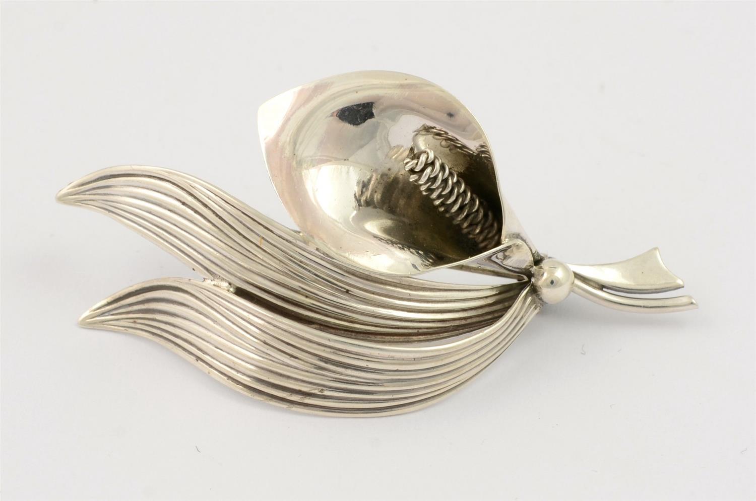 Appraisal: Sterling Lily Brooch NE From - long TO