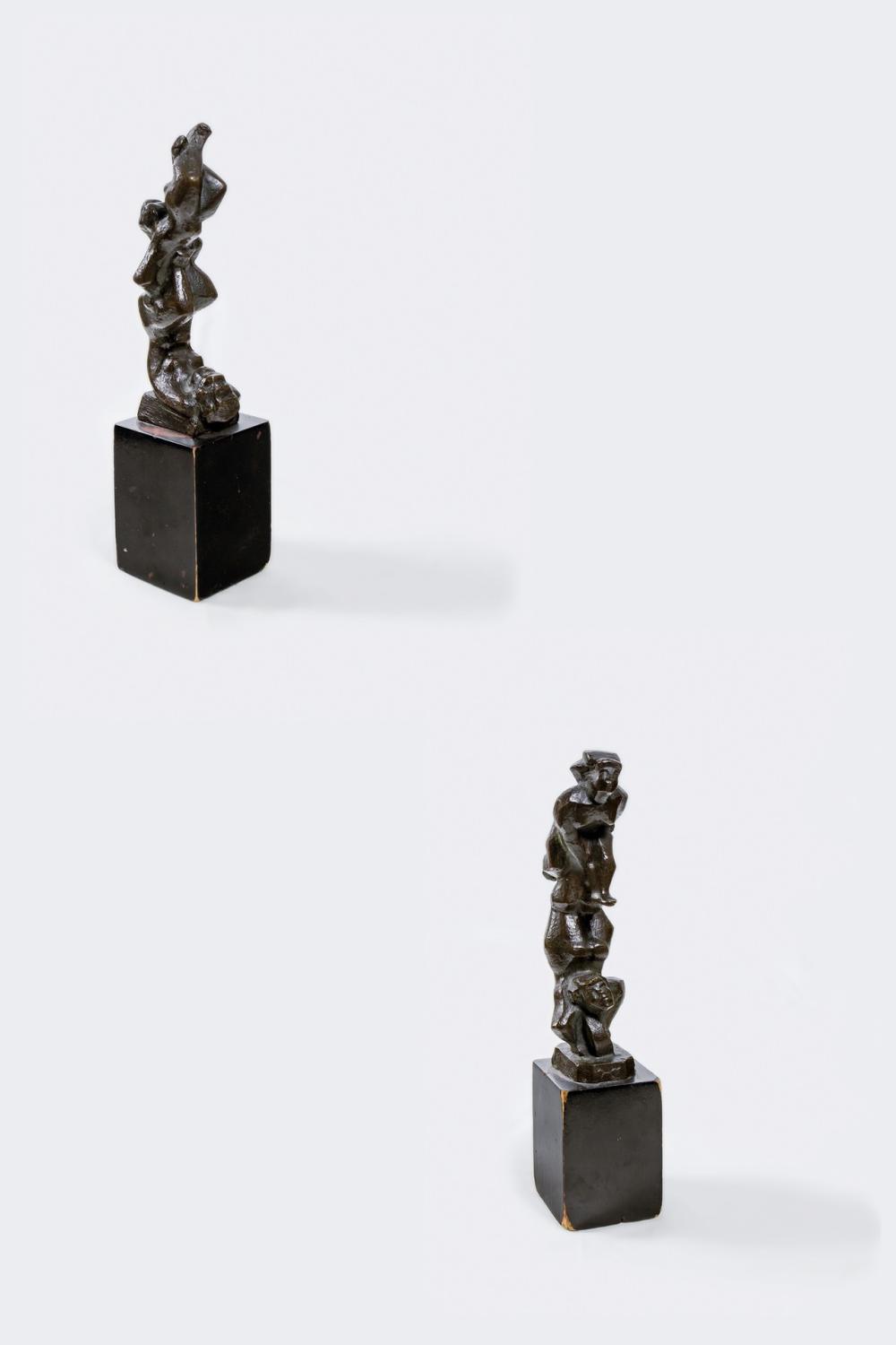 Appraisal: CHAIM GROSS American - Acrobat Pair bronze signed Chaim Gross