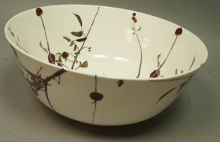 Appraisal: ANDREW WYETH Large Bone China Bowl ROYAL DOULTON Fruit tree