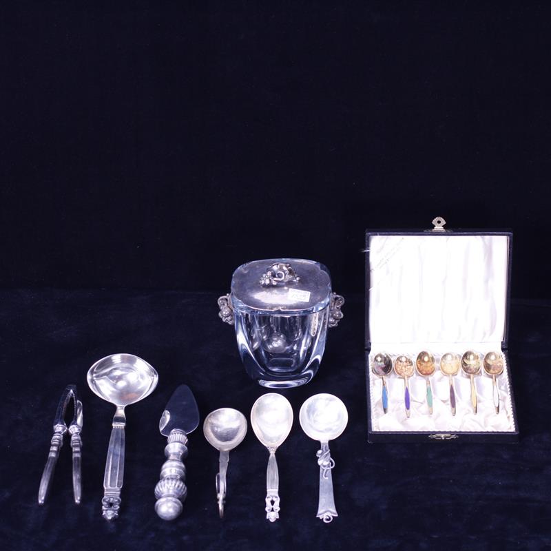 Appraisal: Eight pc various Danish Modern sterling and silver incl Georg